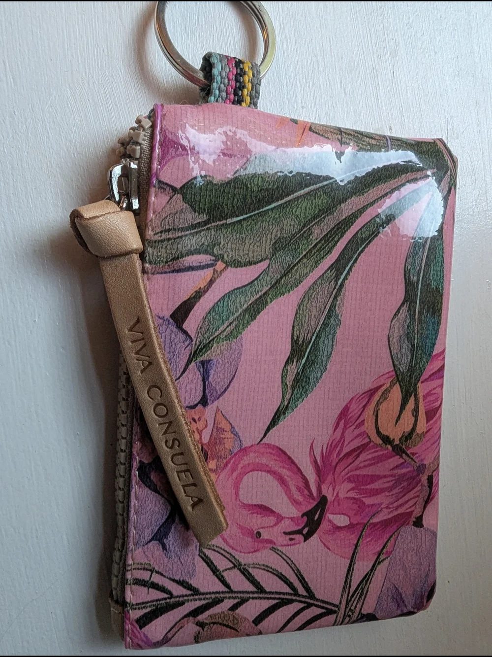 Consuela Pink Flamingo Tropical Wristlet Wallet - Picture 4 of 7